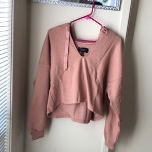 Sueded Fleece Crop Hoodie